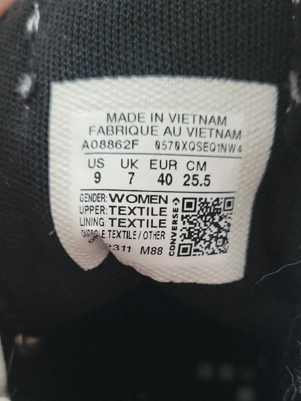 Converse Womens Black and White Low Top Canvas Sneakers - Picture 4 of 4